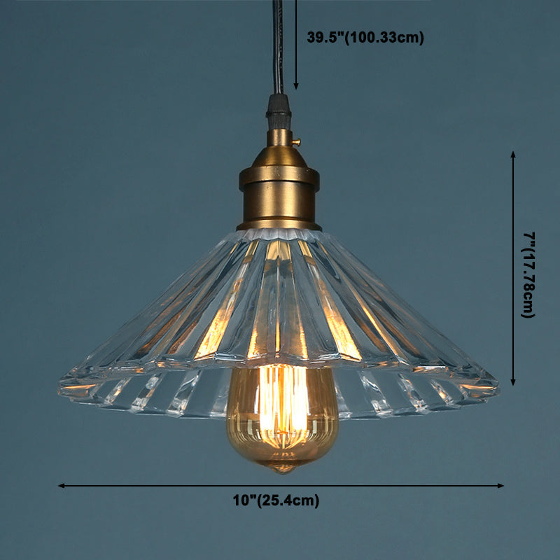 Industriële vintage enkele hanglampje smeedijzeren geschulpte hanglamp met glazen schaduw