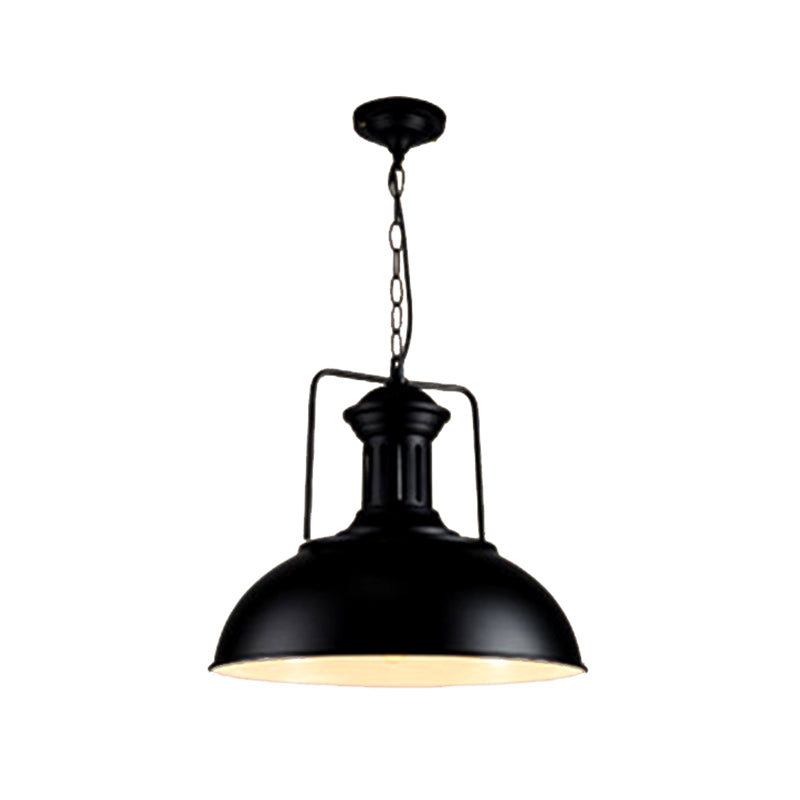 1-Light Industrial Hanging Ceiling Lights Metal Dome Pendant Light Fixtures