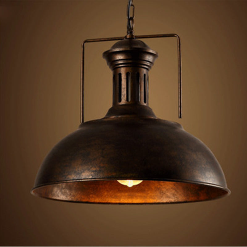 1-Light Industrial Hanging Ceiling Lights Metal Dome Pendant Light Fixtures