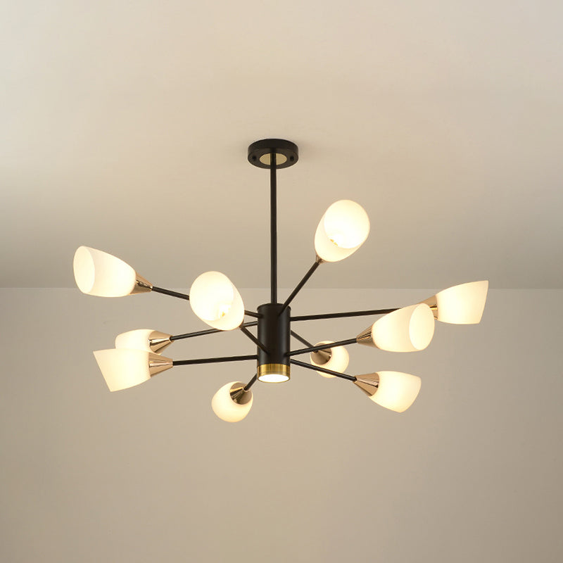 Industrial Multi Lights Hanging Chandelier Lamp Milk Glass Sputnik  Pendant Lighting