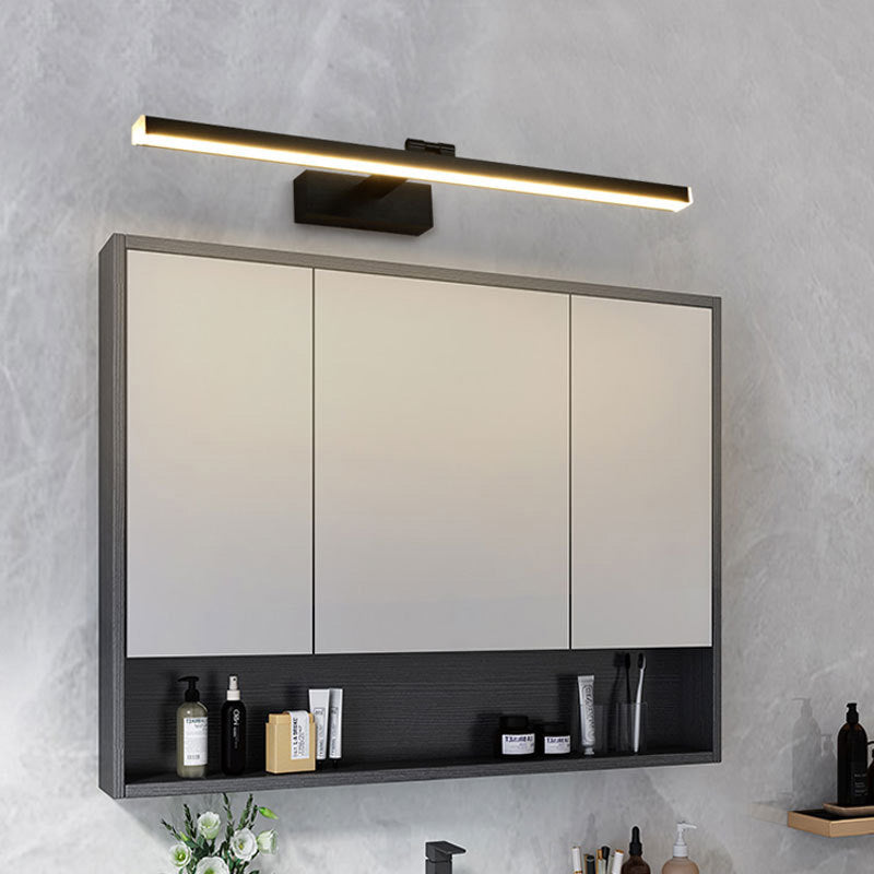 Metal Shade Linear Swing Arm Lights Medro de pared Moderna 1 Cabeza de montaje en la pared en negro