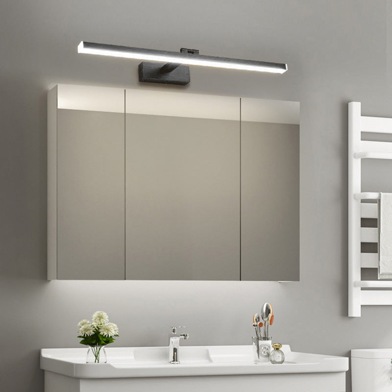 Metal Shade Linear Swing Arm Lights Medro de pared Moderna 1 Cabeza de montaje en la pared en negro