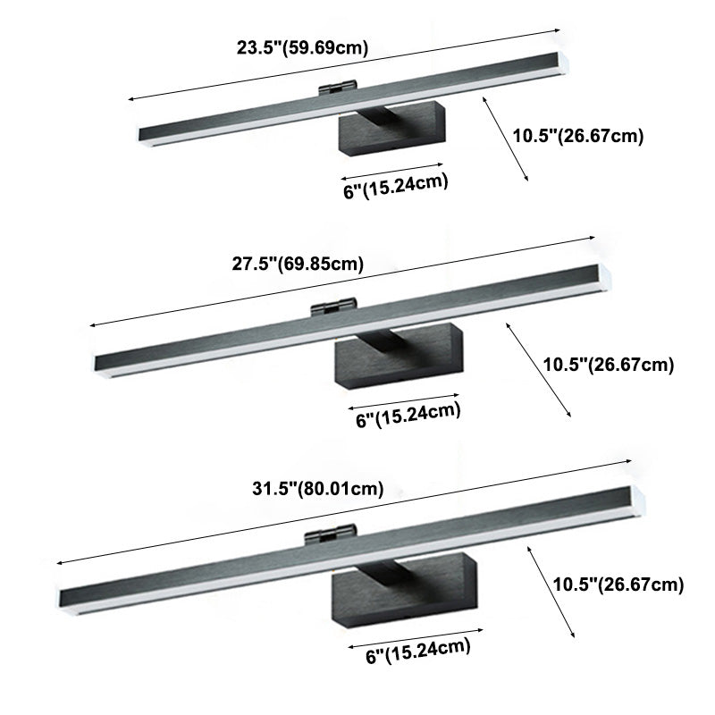 Metal Shade Linear Swing Arm Lights Medro de pared Moderna 1 Cabeza de montaje en la pared en negro