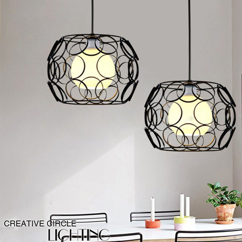 Trommel hanglamp verlichting industriële plafondverlichting metaal 1 lichte hanglampverlichtingsarmaturen