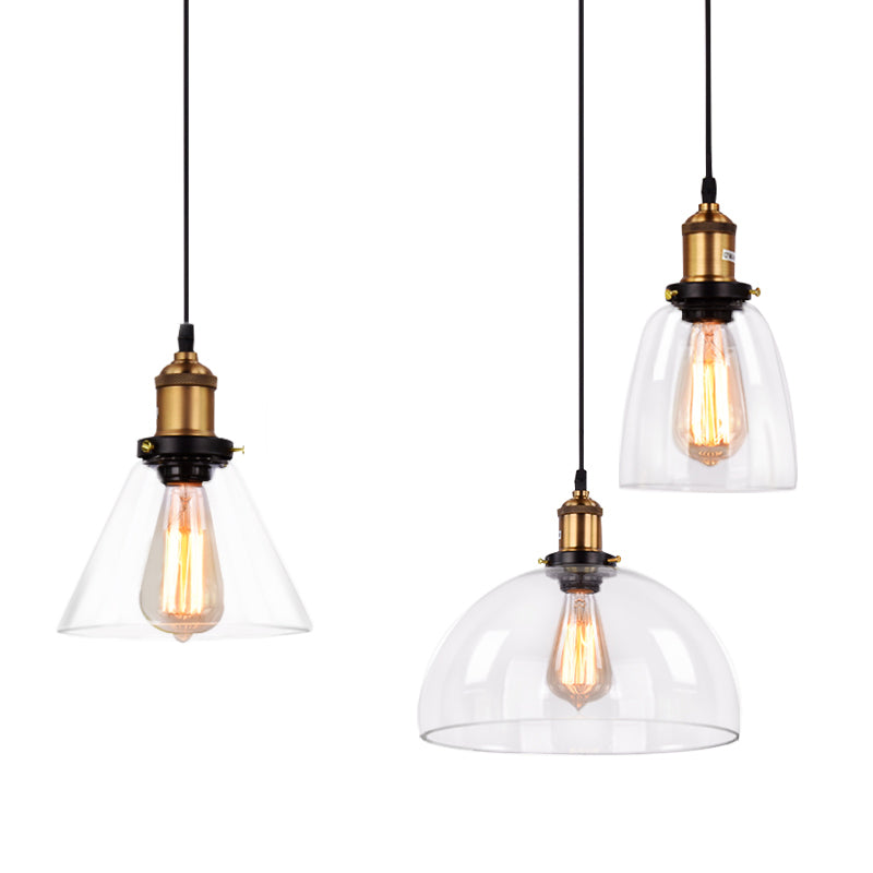 Cone Pendant Lighting Industrial Ceiling Lights Glass 1 Light Hanging Lights