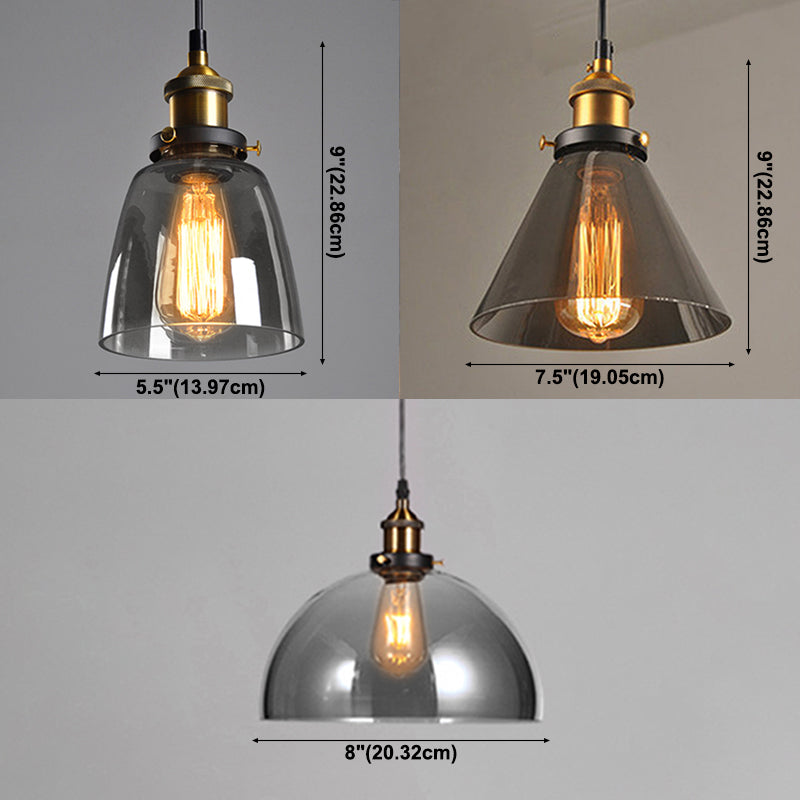 Cone Pendant Lighting Industrial Ceiling Lights Glass 1 Light Hanging Lights