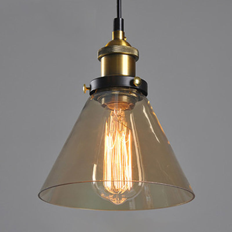 Cône Cone Pendant Lights Industrial Plafond Lights Verre 1 Light Hanging Lights