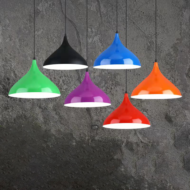 Macaron Matel Hanging Light, Nordic Teardrop 1-Light Pendant Lighting for Living Room