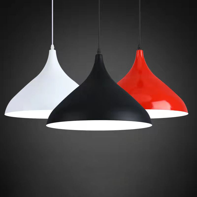 Macaron Matel Hanging Light, Nordic Teardrop 1-Light Pendant Lighting for Living Room