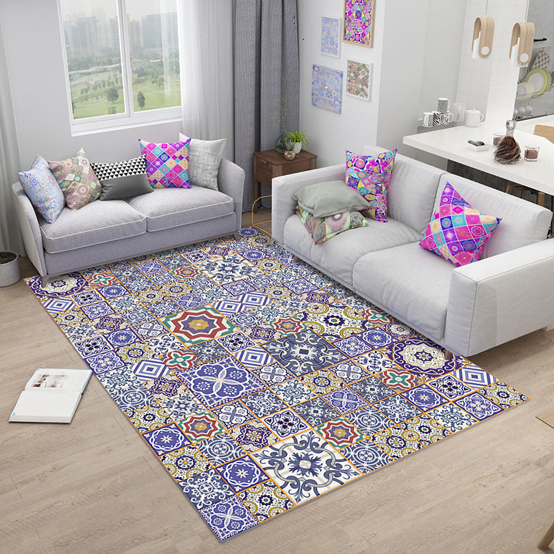 Tapis de carreaux florentins coloré le tapis de support marocain distinctif