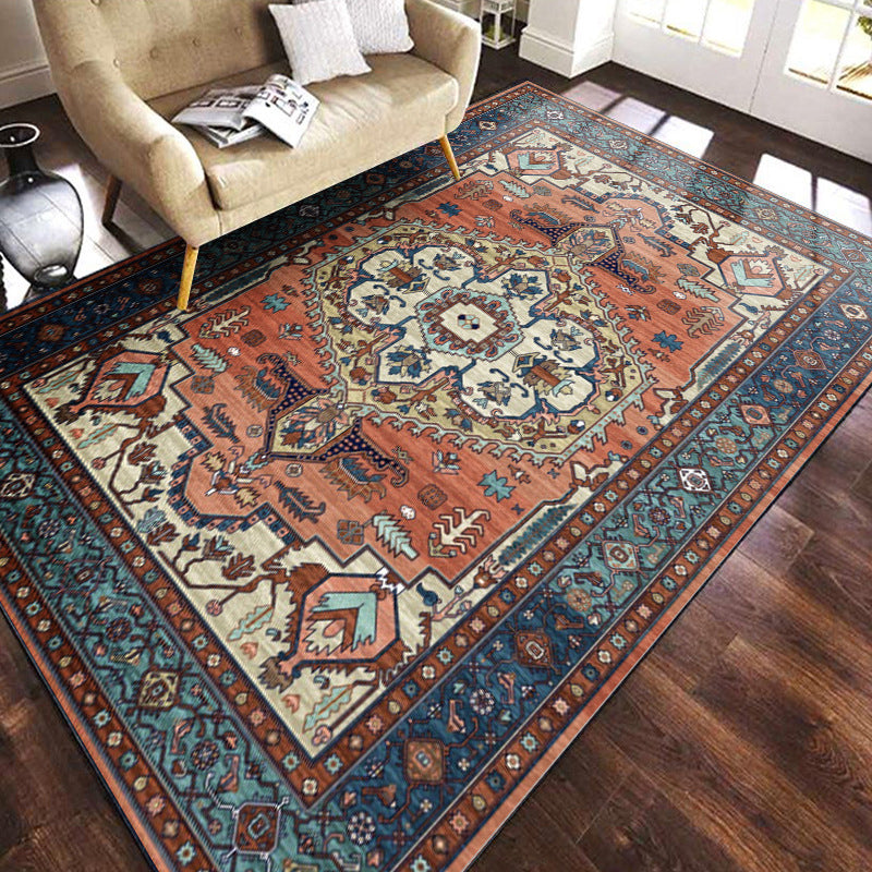 Vintage -Muster Innenteppich Unterscheidbarer marokkanischer Teppich Polyester Waschbar Teppich für Wohnzimmer