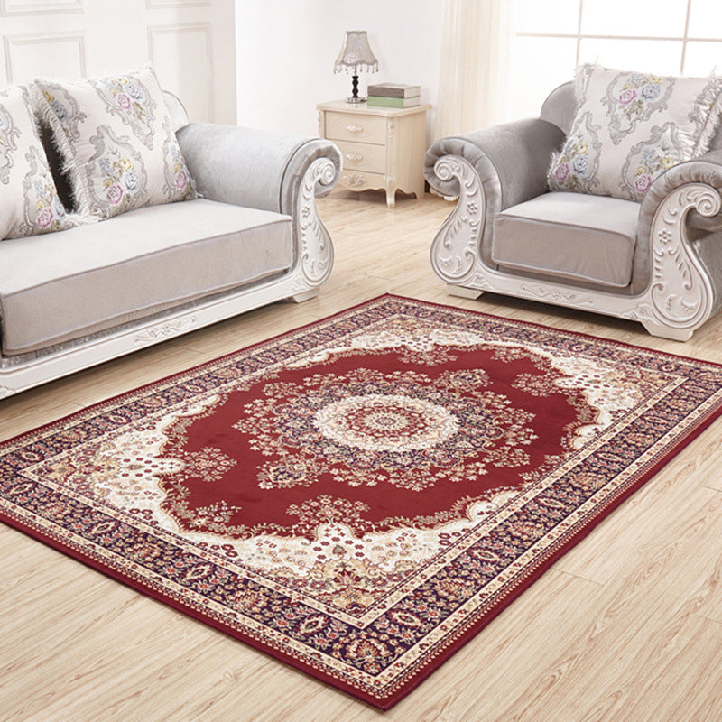 Victoria Flower Imprimer tapis Antique Comfort Polyester tapis sans glissement de support pour le salon