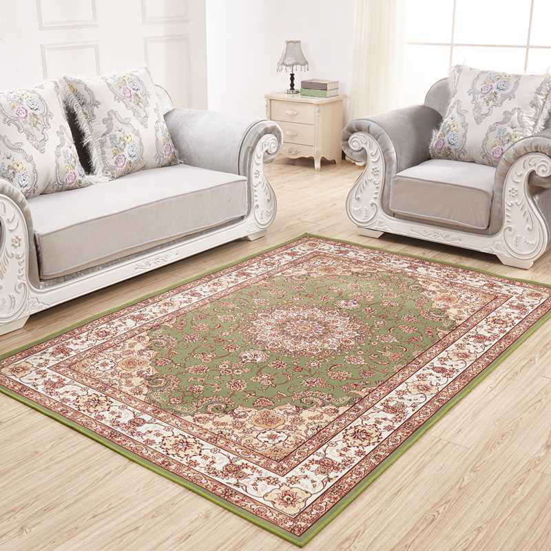 Victoria Flower Imprimer tapis Antique Comfort Polyester tapis sans glissement de support pour le salon