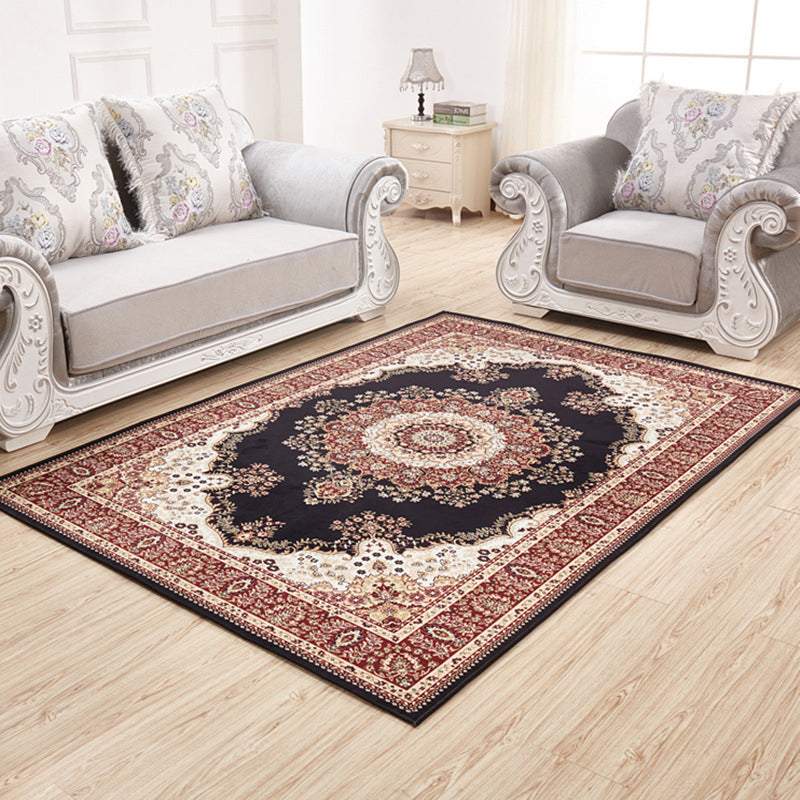 Victoria Flower Imprimer tapis Antique Comfort Polyester tapis sans glissement de support pour le salon