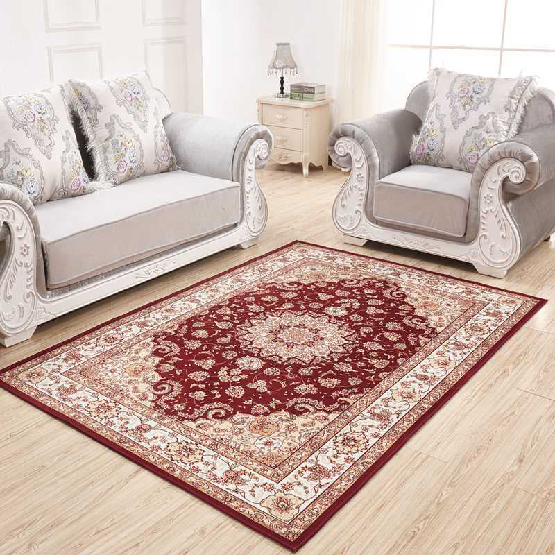 Victoria Flower Imprimer tapis Antique Comfort Polyester tapis sans glissement de support pour le salon