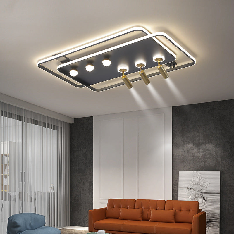 Living Room Semi Flush Ceiling Spotlight Metal Frame LED Track Light Fixture