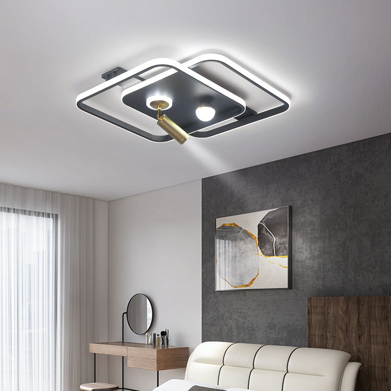 Living Room Semi Flush Ceiling Spotlight Metal Frame LED Track Light Fixture