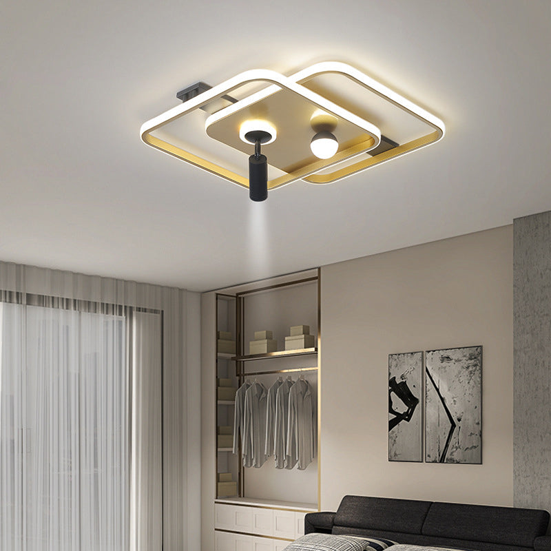 Living Room Semi Flush Ceiling Spotlight Metal Frame LED Track Light Fixture