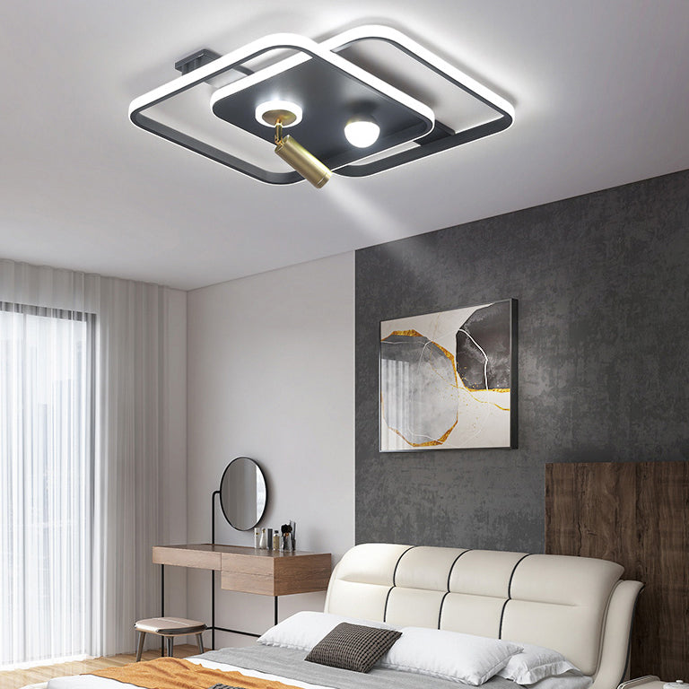 Living Room Semi Flush Ceiling Spotlight Metal Frame LED Track Light Fixture