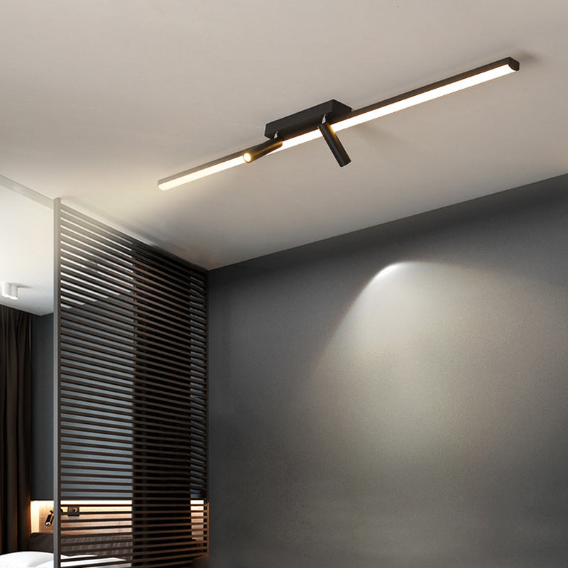 Black Modern Semi Slush Sofiling Spotlight Iron Iron Lampla lampada per soggiorno per soggiorno