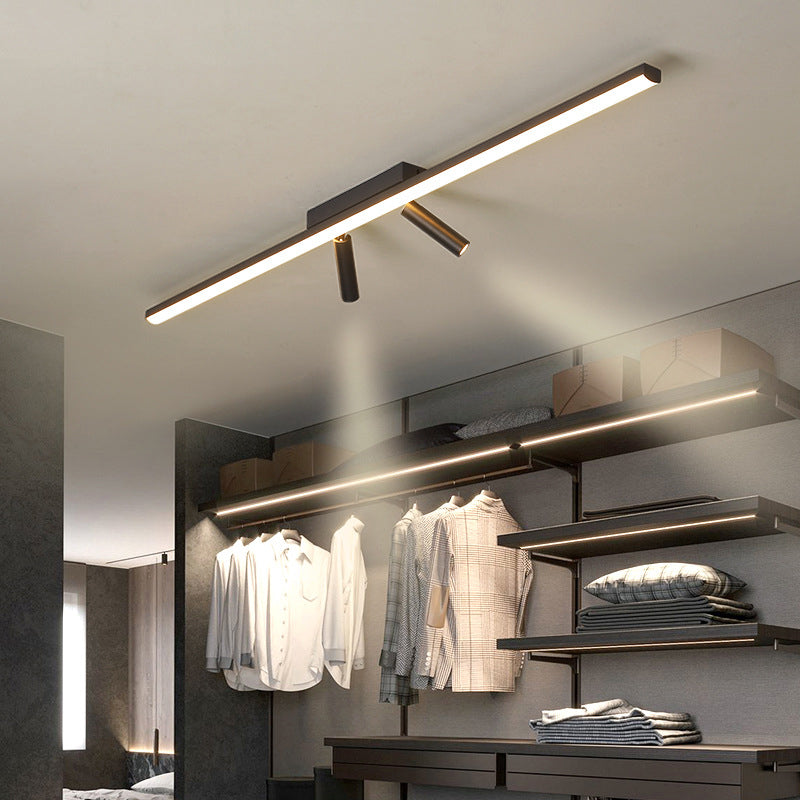 Zwarte moderne semi -spoelplafond Spotlight Iron Led Track Licht armatuur voor woonkamer