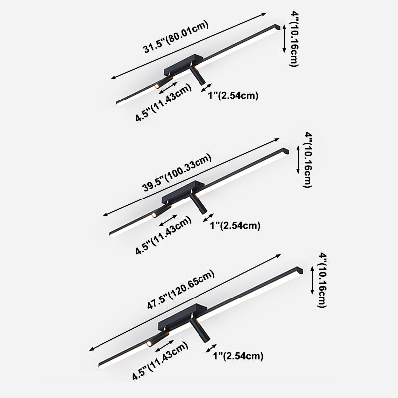 Zwarte moderne semi -spoelplafond Spotlight Iron Led Track Licht armatuur voor woonkamer