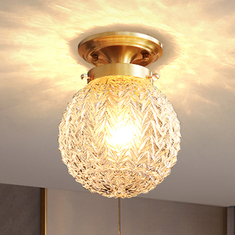 Bronze Semi Flush Mount Light Fixture Colonial Semi Flush Mount Ceiling Light with Glass Shade