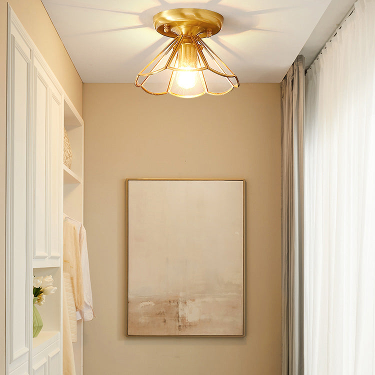 Bronze Semi Flush Mount luminaire Colonial Semi Flush Flush Mount Plafond Light With Glass Shade