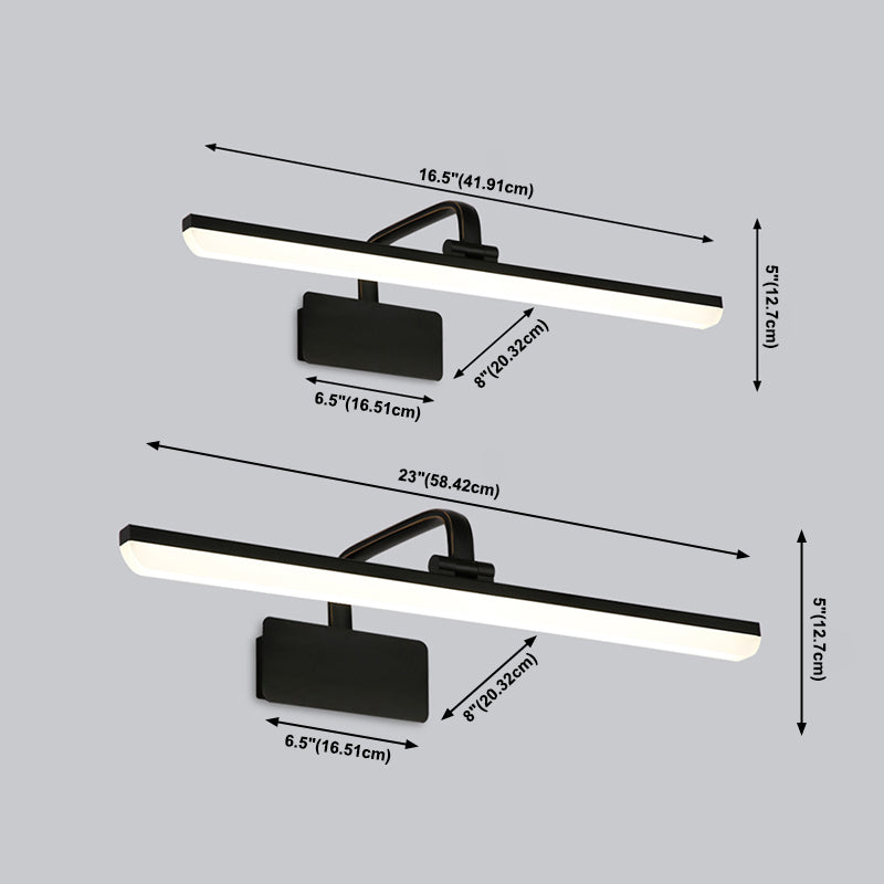 Lámpara de pared de espejo de estilo lineal lineal de 1 luces de 1 luces