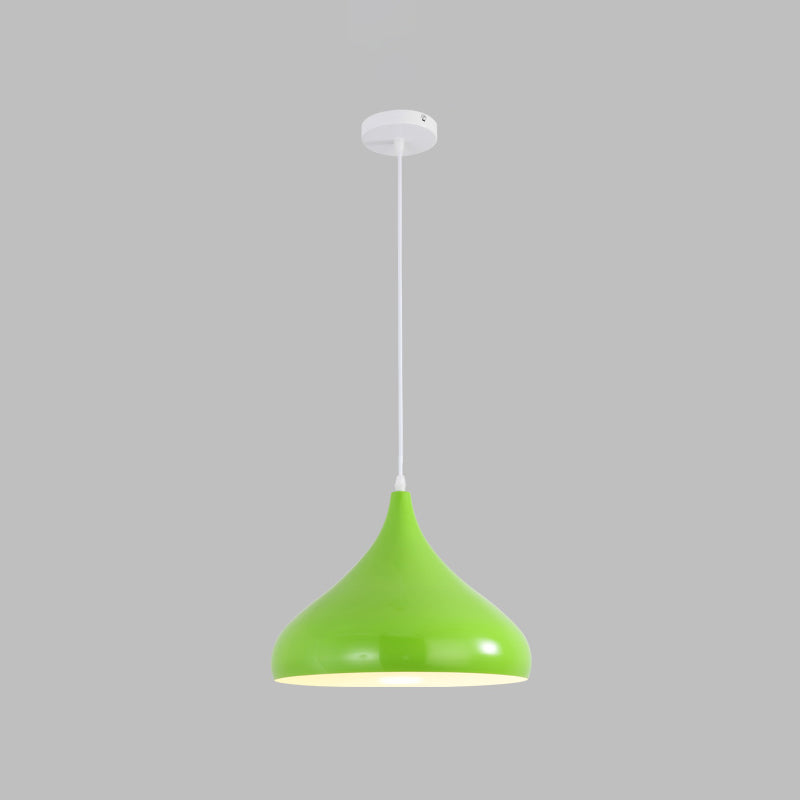 Macaron Matel Hanging Light, Nordic Teardrop Shade 1-Light Pendant Lighting