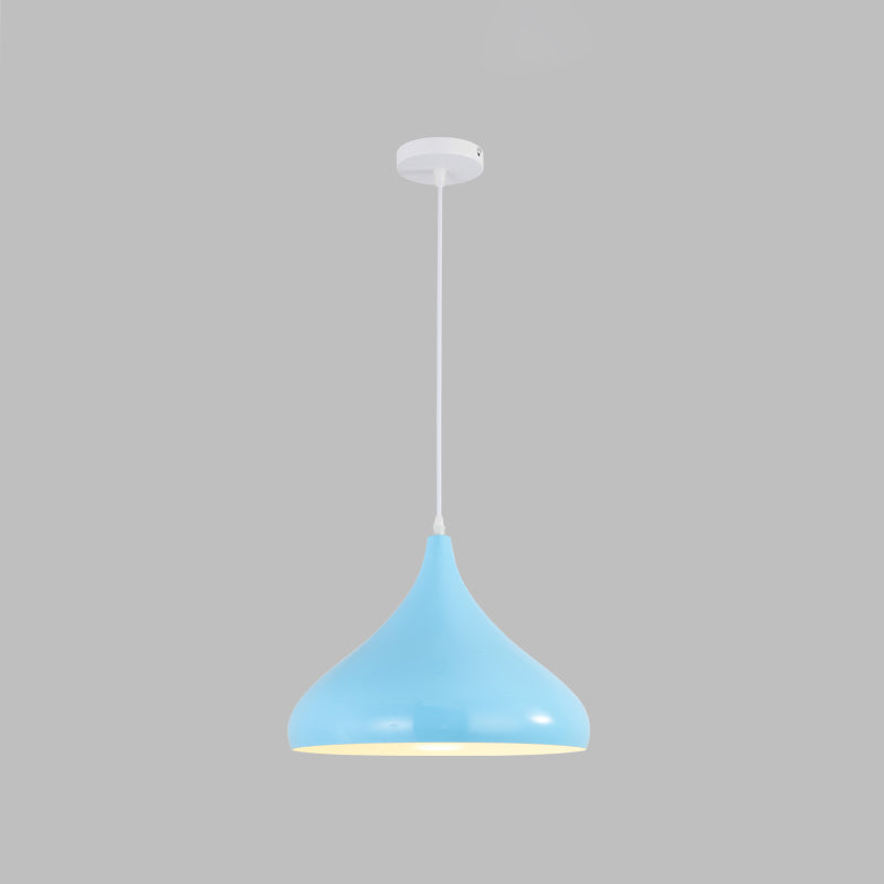 Macaron Matel Hanging Light, Nordic Teardrop Shade 1-Light Pendant Lighting