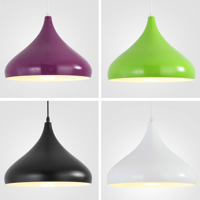 Macaron Matel Hanging Light, Nordic Teardrop Shade 1-Light Pendant Lighting