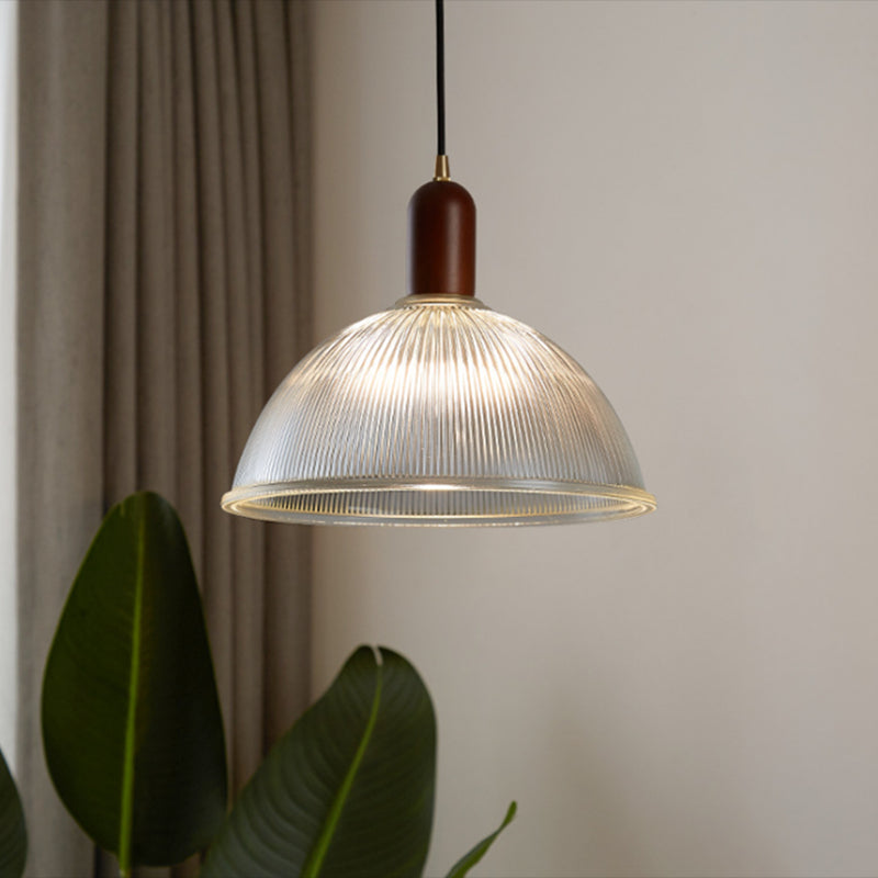 1 Light Pendant Lighting with Glass Shade Industrial Bowl Hanging Lamp for Bedroom