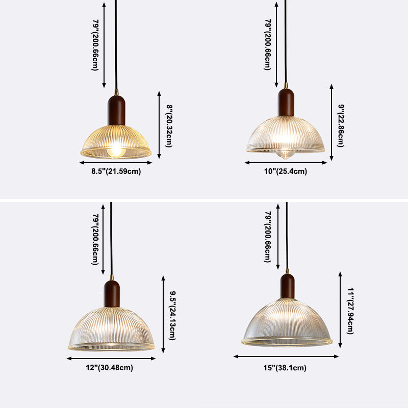 1 Light Pendant Lighting with Glass Shade Industrial Bowl Hanging Lamp for Bedroom