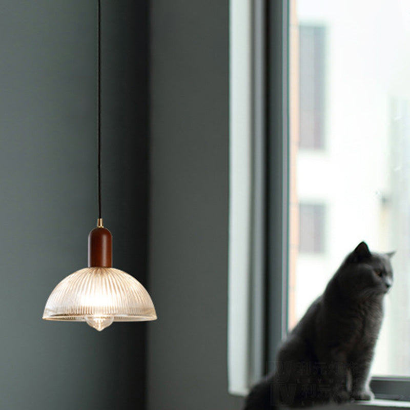 1 Light Pendant Lighting with Glass Shade Industrial Bowl Hanging Lamp for Bedroom