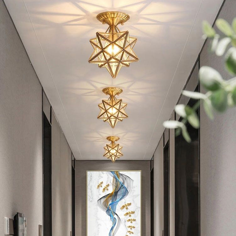 Semi Flush Mount plafondlicht American Country Style Aisle Corridor Star Shape Plafond Mount Light