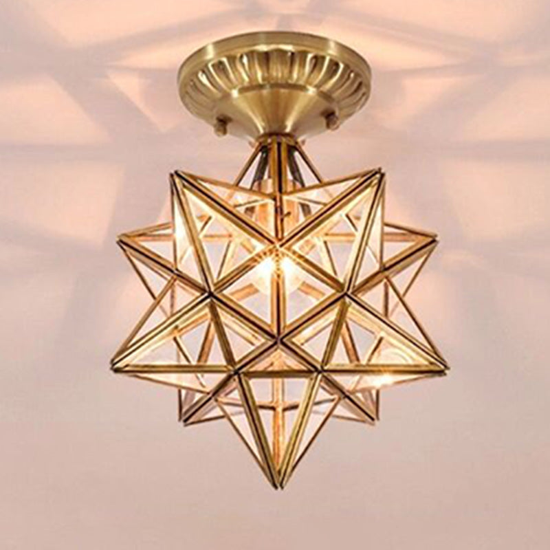 Semi Flush Mount plafondlicht American Country Style Aisle Corridor Star Shape Plafond Mount Light