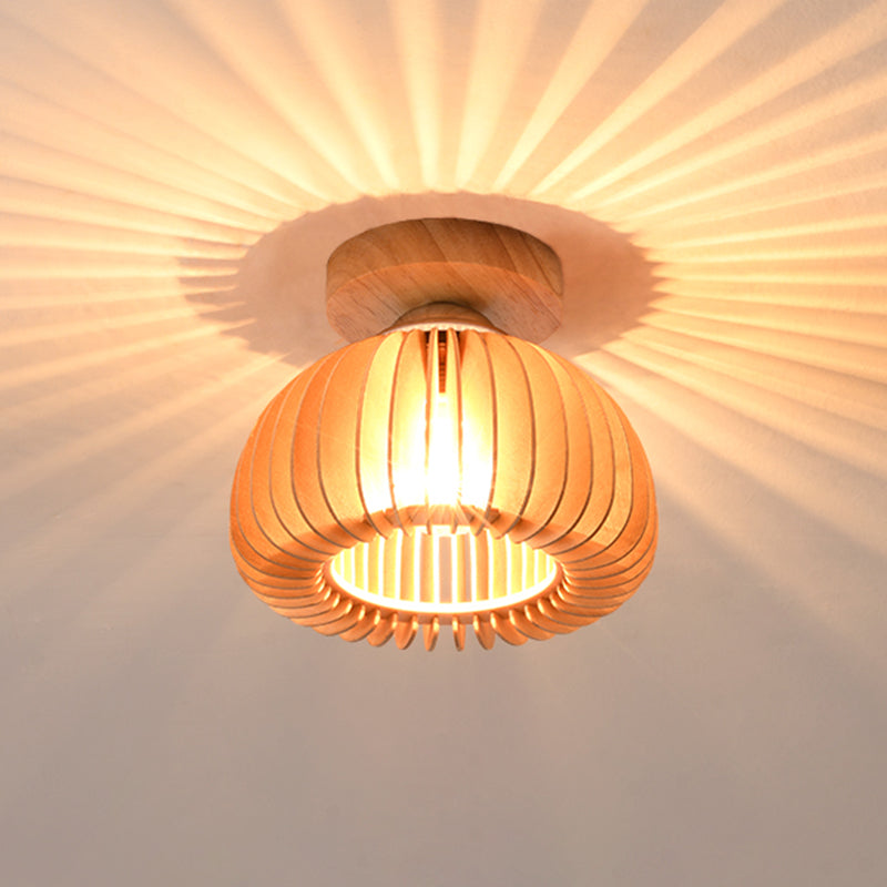 Asian Dome Semi Flush Mount Ceiling Light 1-Light Semi Flush Mount Lighting for Corridor