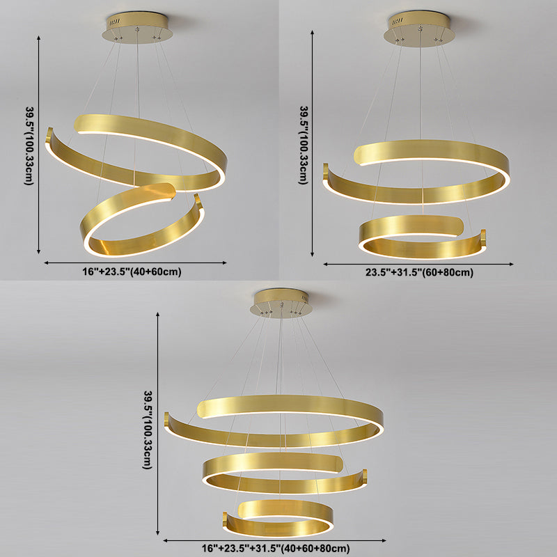 Lustre de lustre orbiculaire lustre à l'or moderne avec une nuance de gel de silice