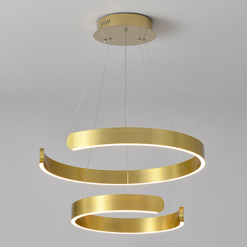 Orbicular Chandelier Lighting Fixtures Modern Gold Hanging Chandelier with Silica Gel Shade