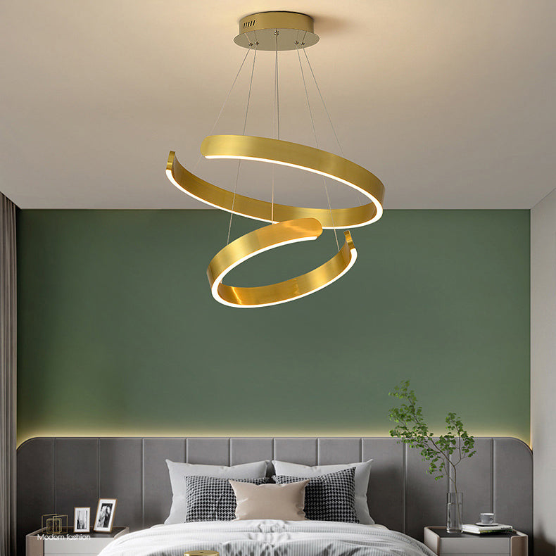 Orbicular Chandelier Lighting Fixtures Modern Gold Hanging Chandelier with Silica Gel Shade