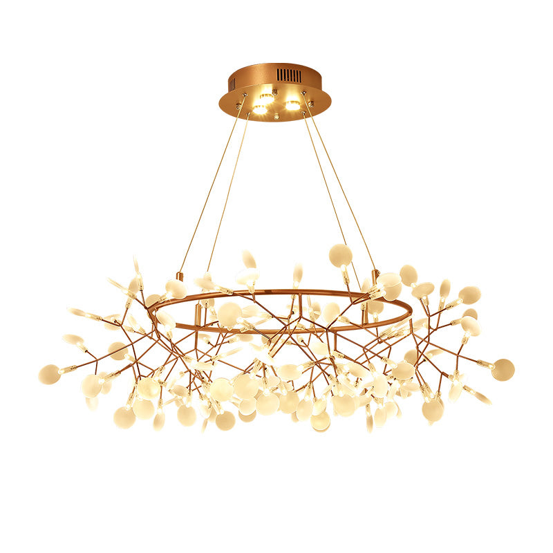 Modernist Style Circular Chandelier Metal Multi Light Ceiling Chandelier in Rose Gold