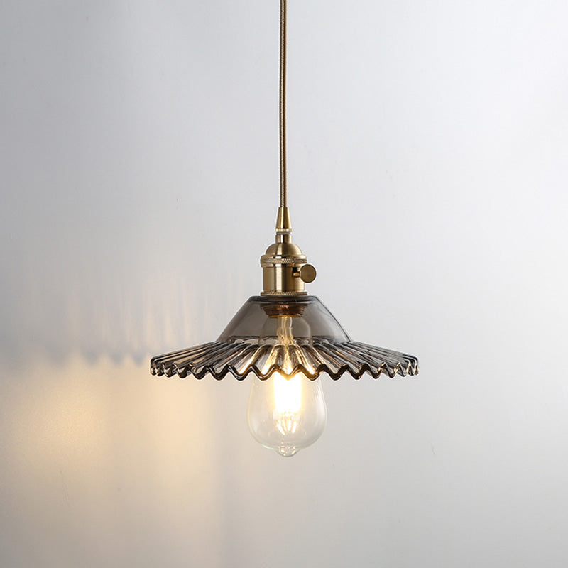 Scalloped Shade Hanging Lamps Industrial Suspension Pendant for Kitchen Restaurant