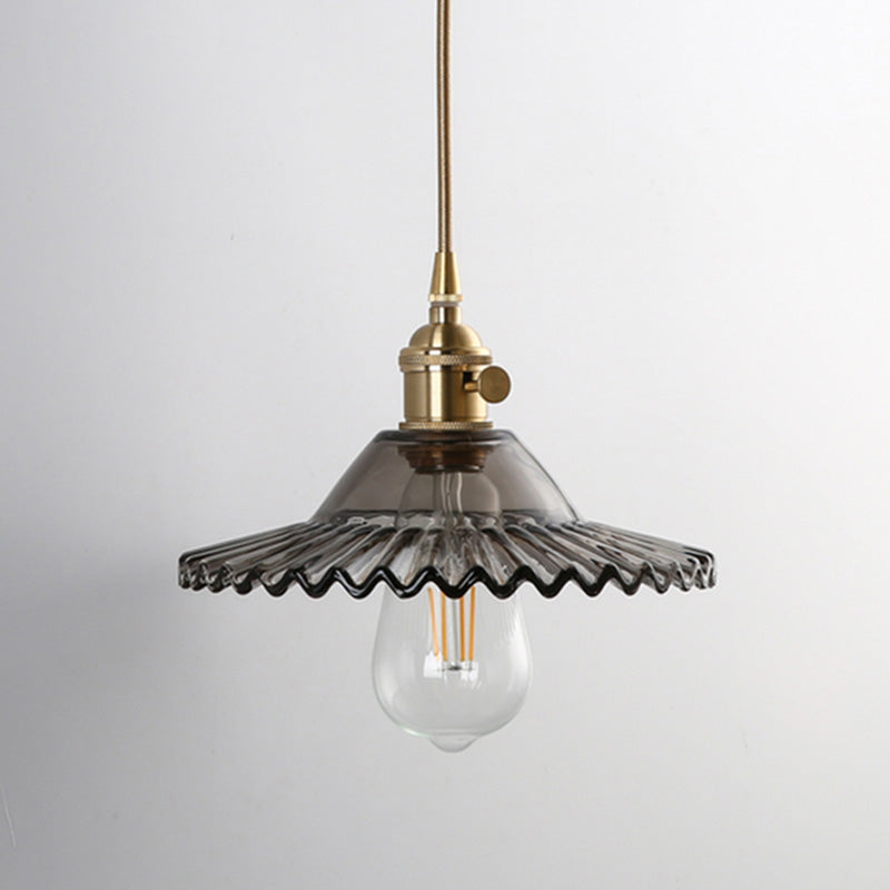 Scalloped Shade Hanging Lamps Industrial Suspension Pendant for Kitchen Restaurant