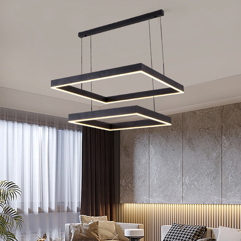 Contemporary Square Shape Chandelier Light Fixtures Restaurant Hanging Chandelier for Sitting Room