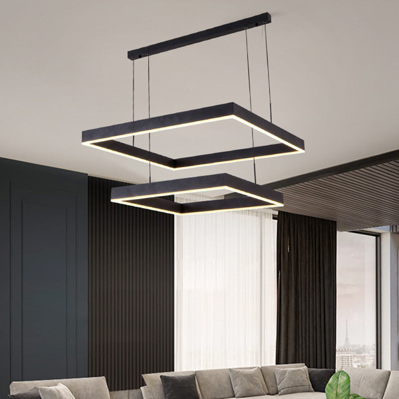 Contemporary Square Shape Chandelier Light Fixtures Restaurant Hanging Chandelier for Sitting Room