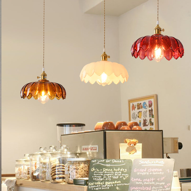 Pendre à tête unique rouge / orange Light moderne lampes suspendues modernes pour le restaurant de cuisine