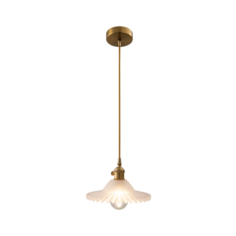 Scalloped Shade Single Head Pendant Light in Industrial Style for Kitchen Restaurant