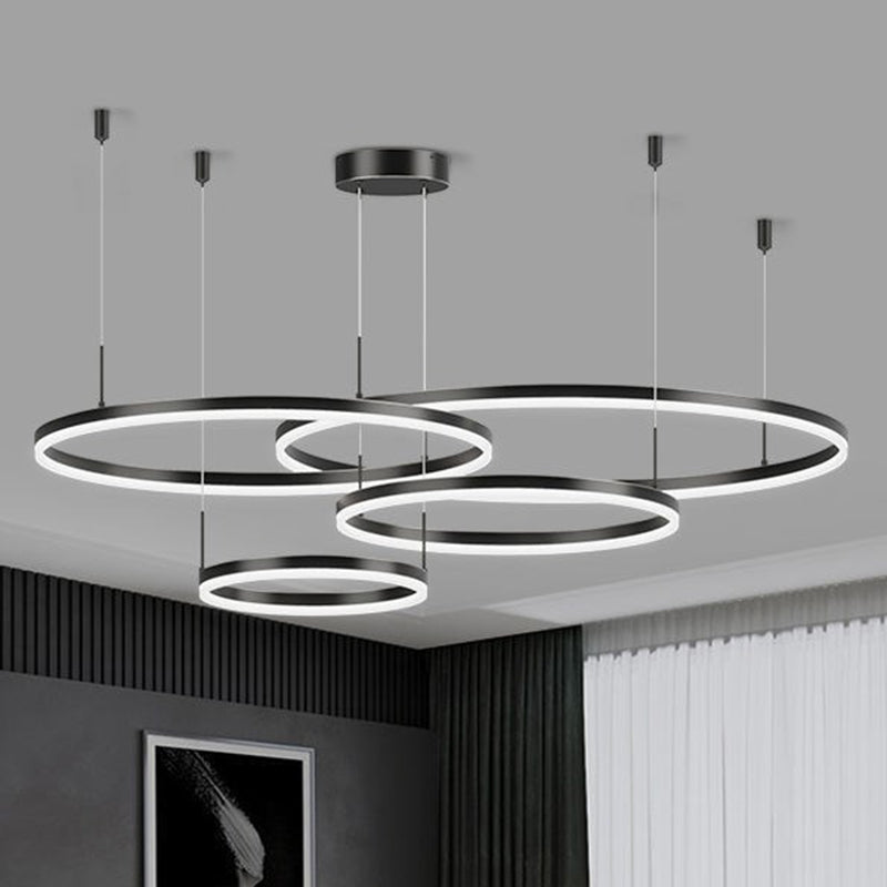 Contemporary Metal Frame Chandelier Light Fixtures Restaurant Hanging Chandelier with Acrylic Shade