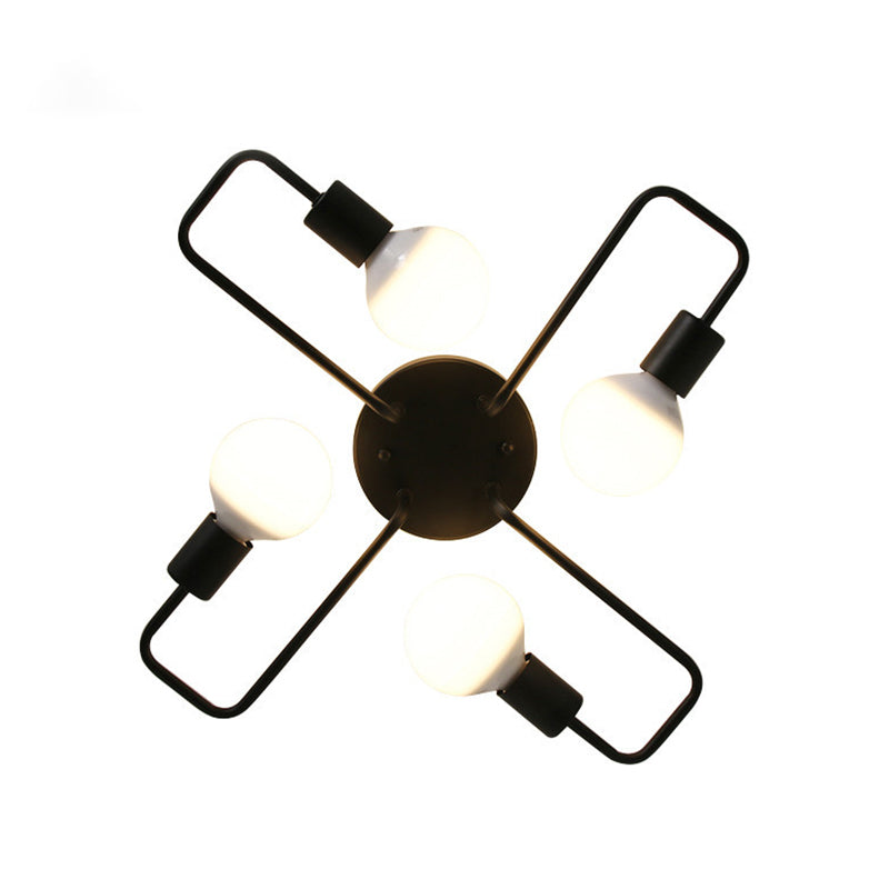 Industrial Sputnik Semi Flush Mount Leuchte Multi-Head-Restaurant Semi Flush Mount Lampe